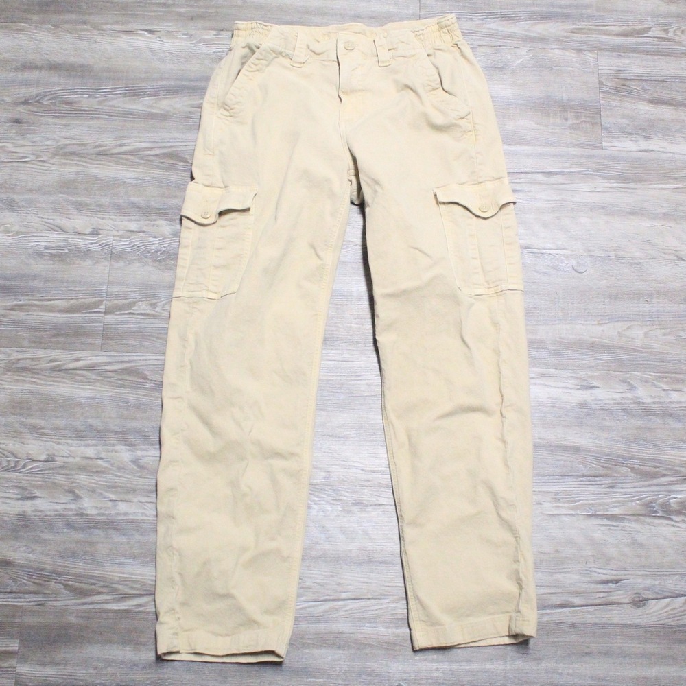 American Eagle Cargo Pants Women's Sz 8 Tan Khaki Stretch Straight Leg Regular
